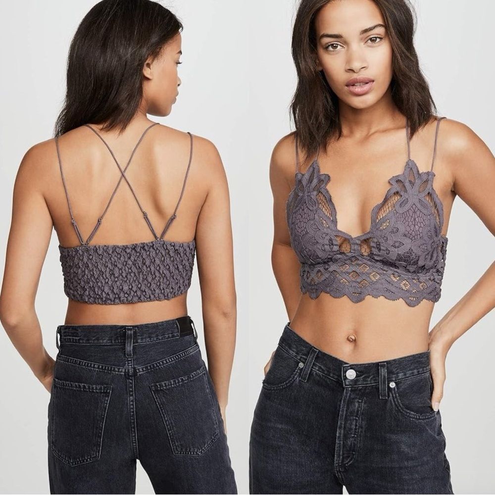 Free People Adella Bralette Slate Grey Size Small NWT